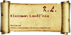 Kleinman Lavínia névjegykártya